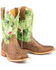 Image #1 - Tin Haul Women's Cacstitch Western Boots - Broad Square Toe, Tan, hi-res