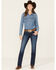 Wrangler Retro Women's Dark Wash Mid Rise Stretch Bootcut Jeans , Dark Wash, hi-res