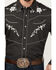 Image #3 - Wrangler Men's Rodeo Embroidered Long Sleeve Snap Western Shirt , Black, hi-res