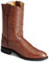 Justin Men's Classic Roper Cowboy Boots - Round Toe, Tan, hi-res