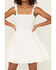 Image #3 - Yura Women's Floral Patched Crochet Mini Dress, White, hi-res