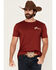 Image #2 - RANK 45® Men's Rodeo Revival Short Sleeve Graphic T-Shirt, Burgundy, hi-res