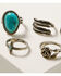 Image #2 - Shyanne Women's Canyon Sunset Turquoise Ring 5-Piece Set, Silver, hi-res