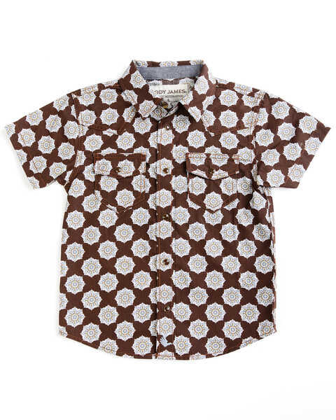 Cody James Toddler Boys' Printed Short Sleeve Snap Western Shirt, Multi, hi-res
