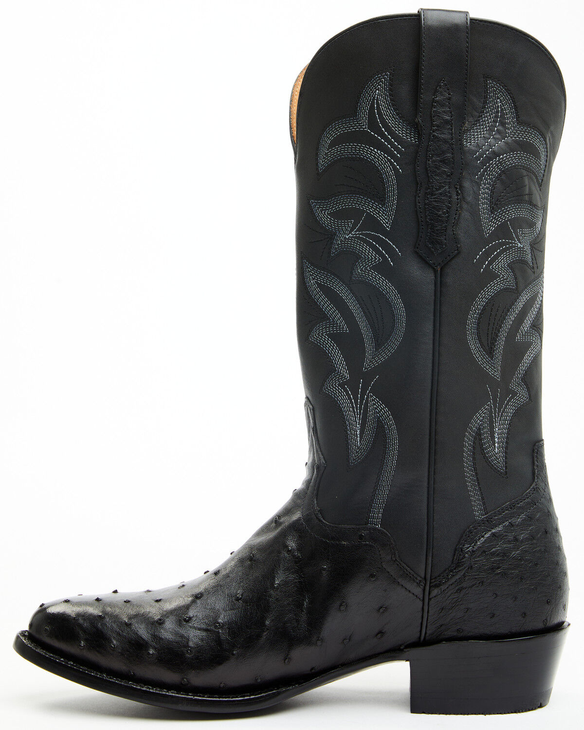 Image #3 - EL Dorado Men's Full Quill Ostrich Exotic Western Boots - Round Toe, Black, hi-res