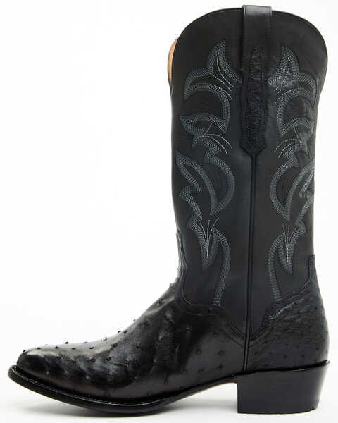 Image #3 - EL Dorado Men's Full Quill Ostrich Exotic Western Boots - Medium Toe , Black, hi-res