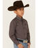 Image #2 - Wrangler Retro Boys' Geo Print Long Sleeve Button-Down Western Shirt , Black, hi-res