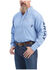 Image #1 - Ariat Men's FR Lanting Logo Geo Print Button Down Work Shirt, Turquoise, hi-res