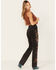 Image #4 - Driftwood Women's Chloe Zen Garden High Rise Wide Leg Jeans, Black, hi-res