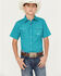 Roper Boys' Amarillo Saddle Geo Western Shirt, Blue, hi-res
