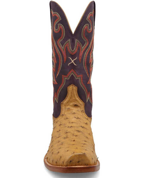 Image #4 - Twisted X Men's 13" Reserve Exotic Full-Quill Ostrich Western Boots - Square Toe , Honey, hi-res