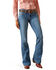 Image #1 - Ariat Women's Minnesota Medium Wash Mid Rise Leila Slim Stretch Trouser Jeans - Plus, Medium Wash, hi-res