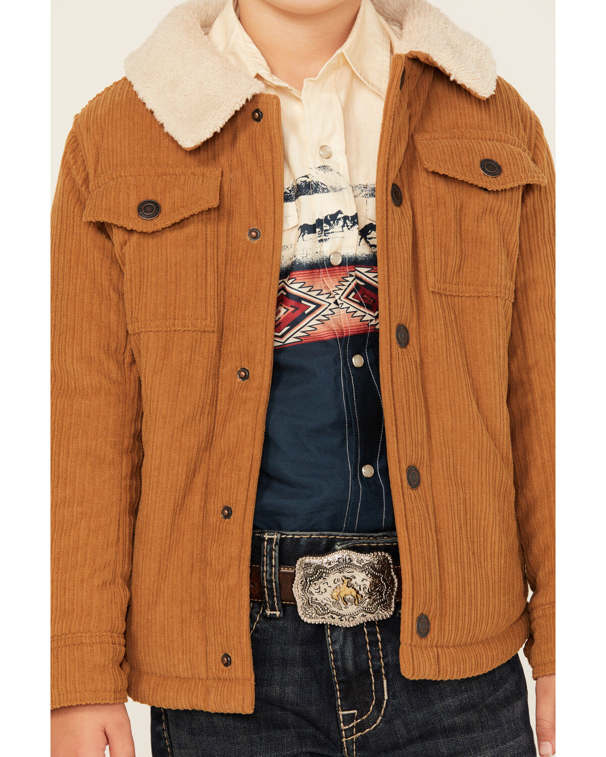 Image #3 - Urban Republic Toddler Boys' Corduroy Sherpa Lined Jacket, Tan, hi-res