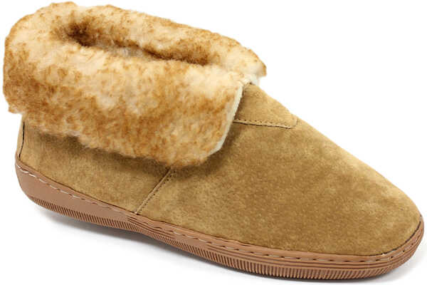 Image #1 - Lamo Footwear Men's Suede Slippers, Chestnut, hi-res