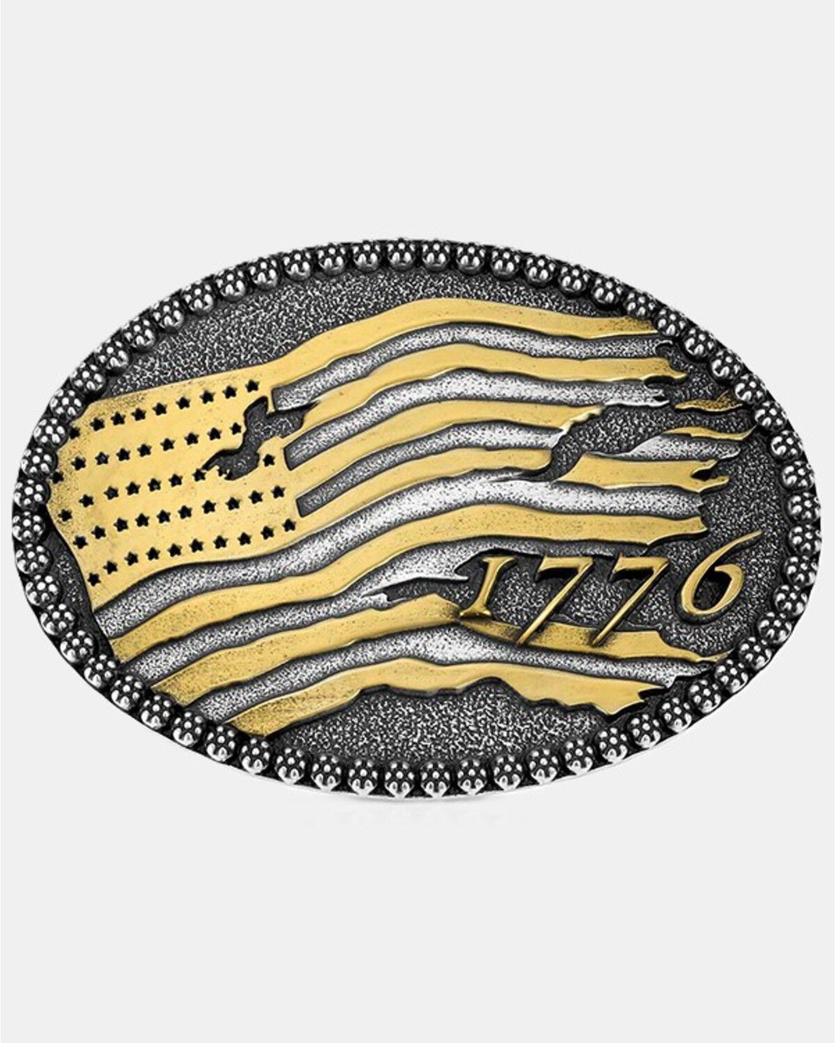 Image #1 - Montana Silversmiths 1776 Tattered Flag Belt Buckle, Bronze, hi-res