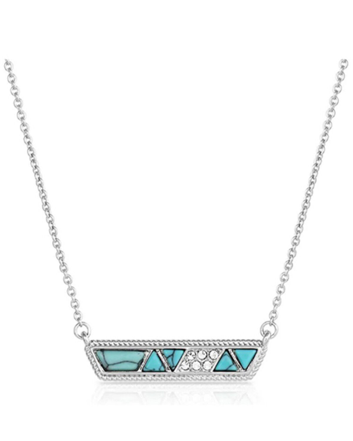 Image #1 - Montana Silversmiths Women's High Noon Cobblestone Bar Necklace, Silver, hi-res
