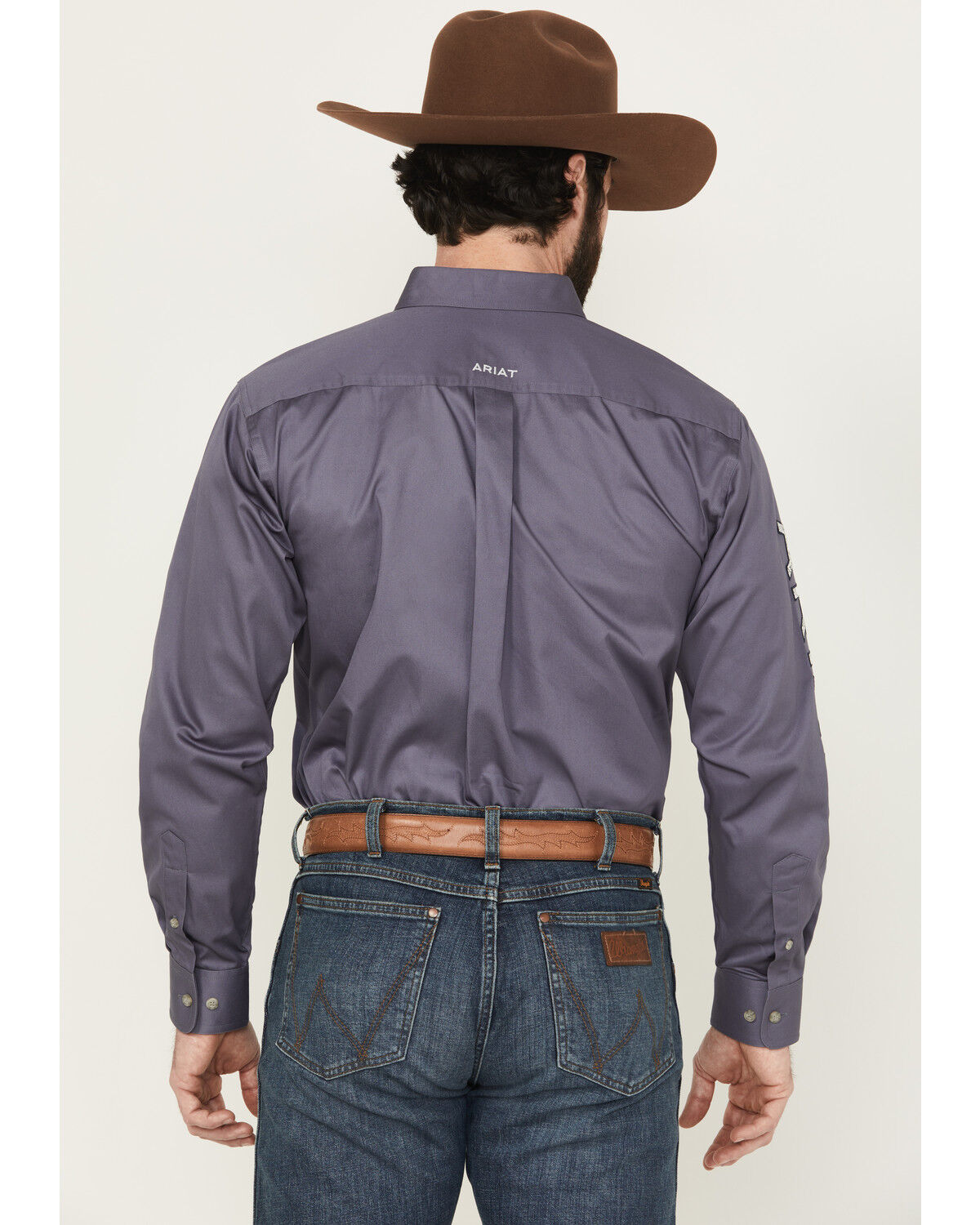 Image #4 - Ariat Men's Team Logo Twill Solid Long Sleeve Button-Down Western Shirt, Charcoal, hi-res
