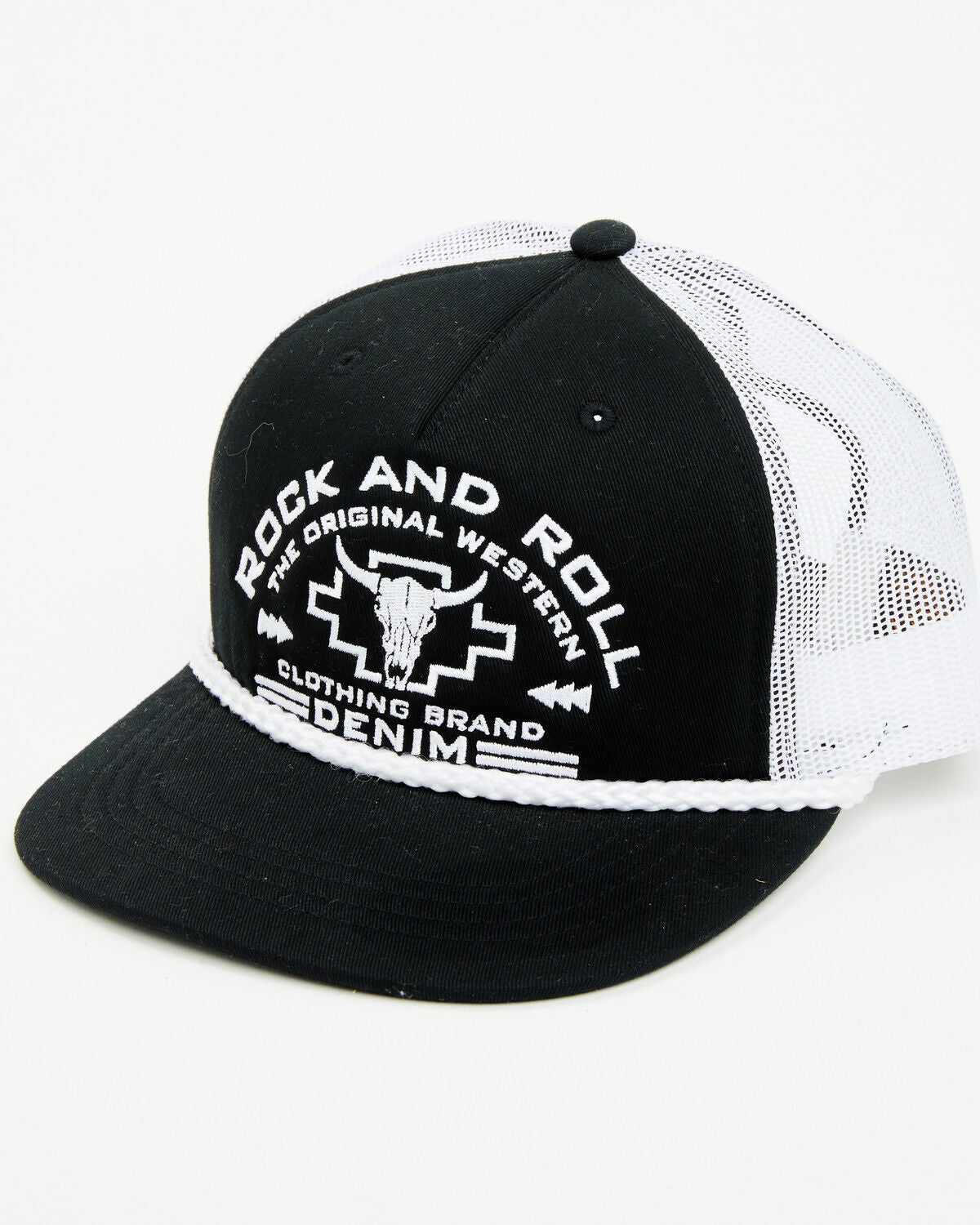 Rock & Roll Denim Men's Logo Ball Cap, Black, hi-res