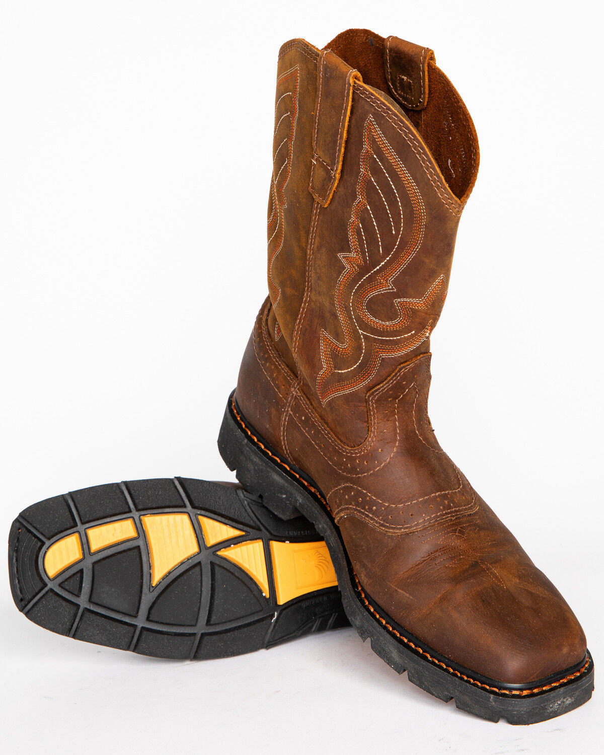 Image #8 - Cody James Men's Mustang Western Work Boots - Soft Toe, Brown, hi-res