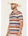 Image #2 - Hooey Men's San Juan Serape Stripe Print Short Sleeve Button-Down Polo Shirt, Multi, hi-res