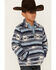 Image #2 - Rock & Roll Denim Boys' Southwestern Striped Fuzzy 1/4 Zip Pullover, Blue, hi-res