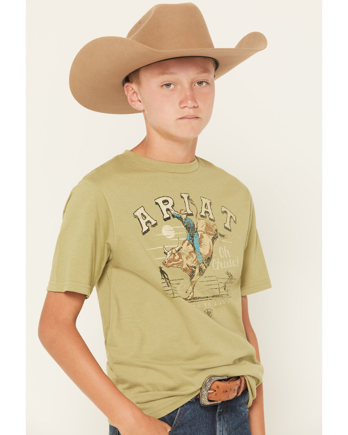 Image #2 - Ariat Boys' Oh Chute Short Sleeve Graphic T-Shirt, Green, hi-res