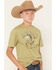 Image #2 - Ariat Boys' Oh Chute Short Sleeve Graphic T-Shirt, Green, hi-res