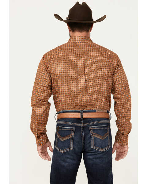 Image #4 - Cinch Men's Geo Print Long Sleeve Button-Down Western Shirt, Gold, hi-res