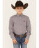 Image #1 - Cinch Boys' Print Long Sleeve Button-Down Western Shirt, Purple, hi-res