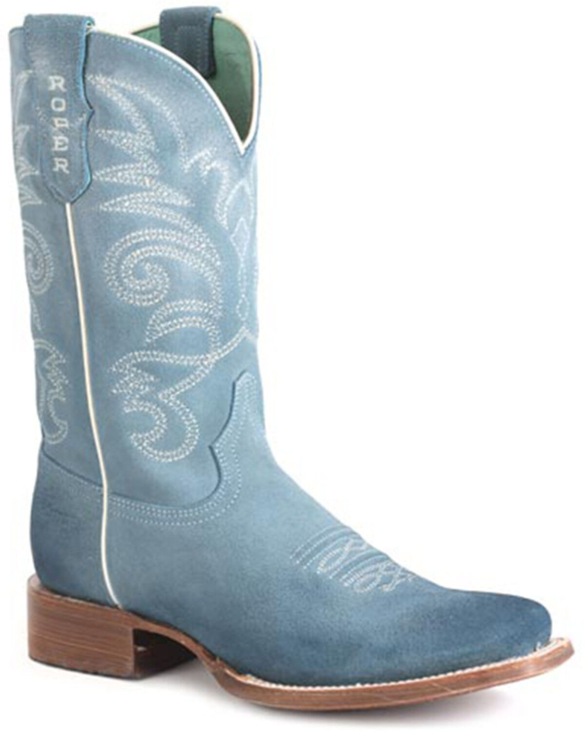 Image #1 - Roper Women's Persuede Western Boots - Square Toe, Blue, hi-res