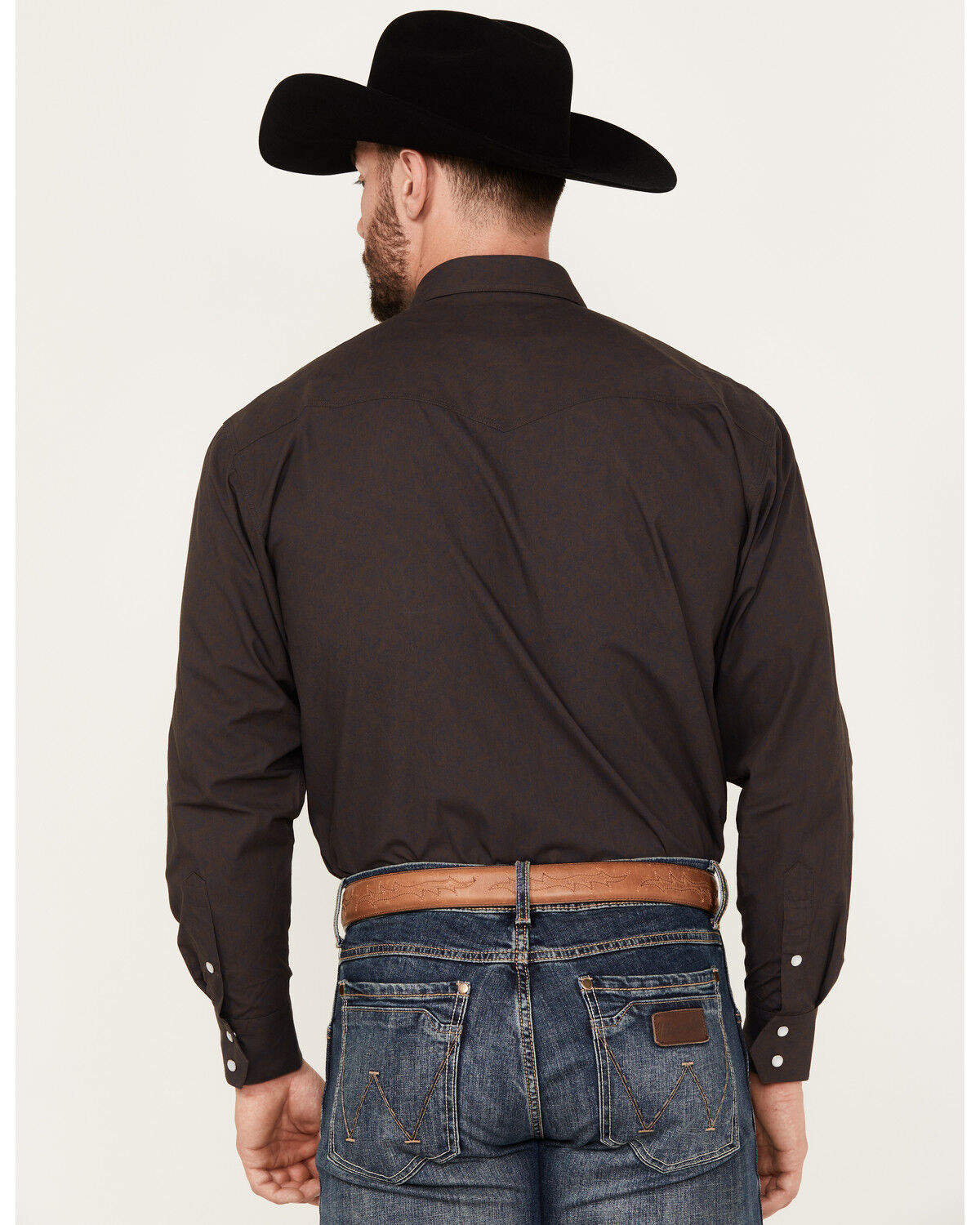 Image #4 - Resistol Men's Lucas Paisley Print Long Sleeve Pearl Snap Western Shirt, Dark Blue, hi-res