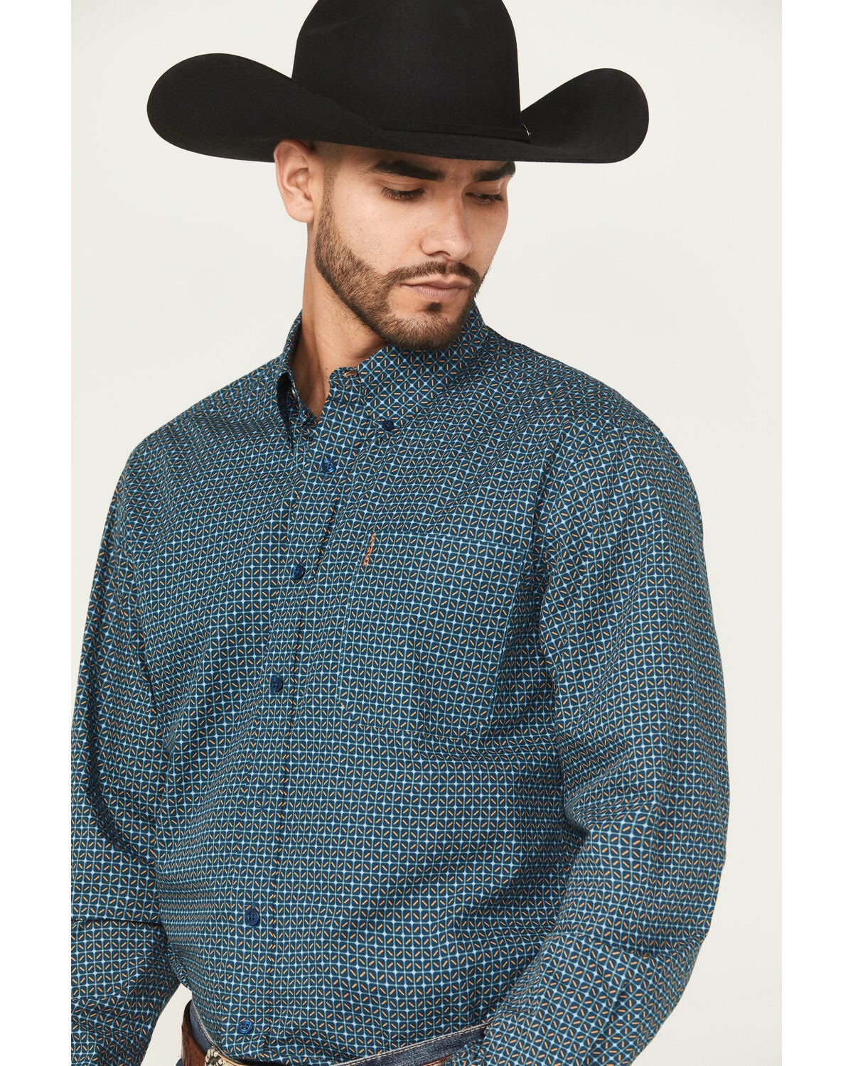 Image #2 - Cinch Men's Printed Modern Fit Long Sleeve Button-Down Western Shirt, Blue, hi-res