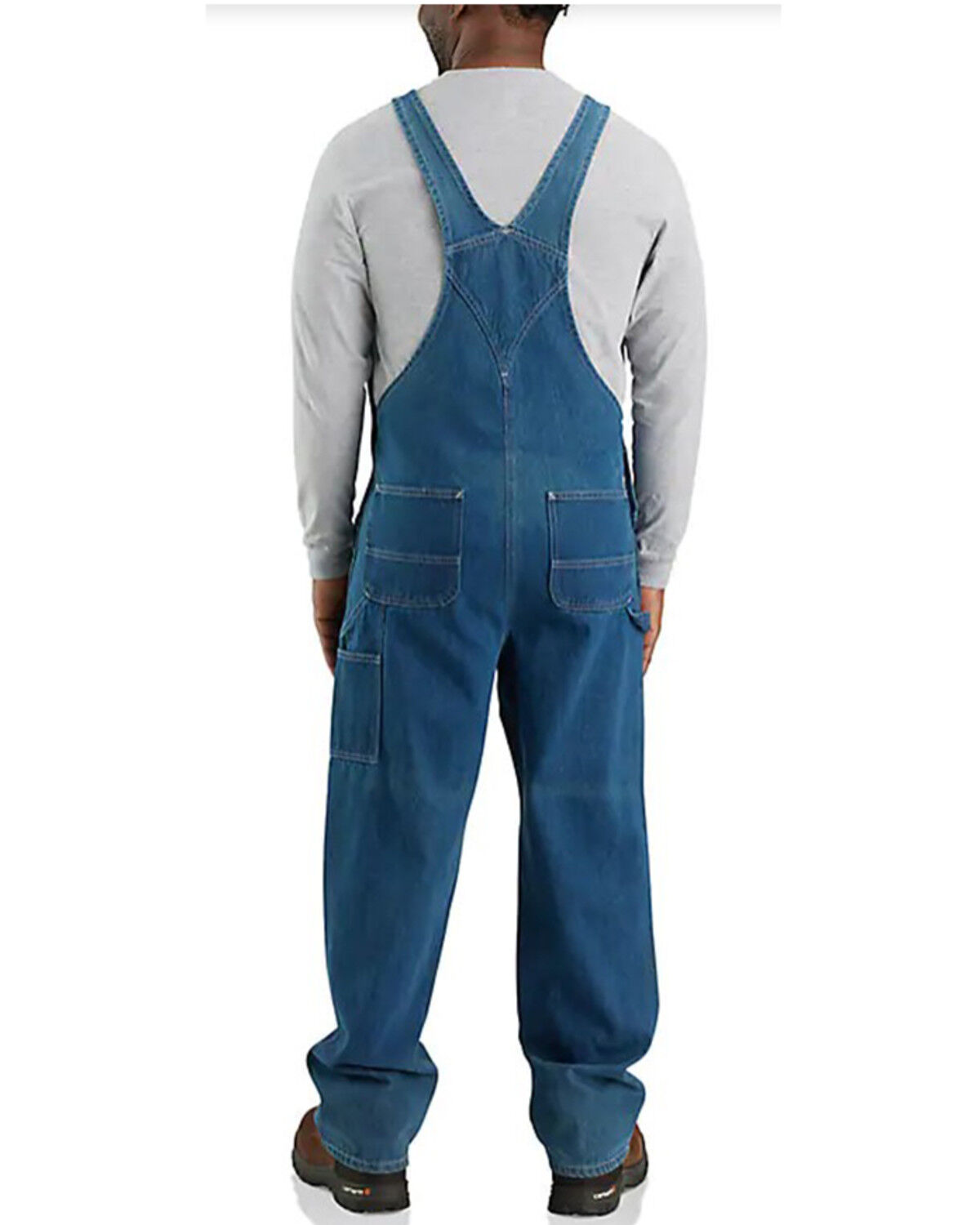 Image #2 - Carhartt Men's Darkstone Loose Fit Denim Bib Overalls, Blue, hi-res
