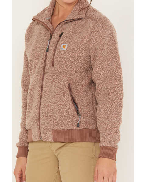 Image #3 - Carhartt Women's Fleece Jacket, Brown, hi-res