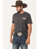 Image #2 - Wrangler Men's Boot Barn Exclusive Logo Short Sleeve Graphic T-Shirt, Charcoal, hi-res