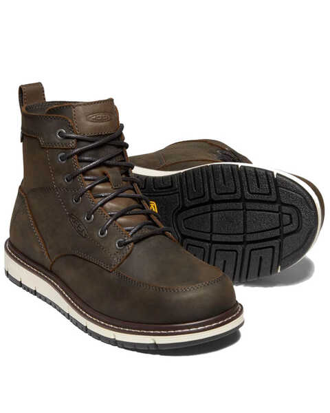 Image #1 - Keen Men's San Jose Waterproof Work Boots - Soft Toe, Brown, hi-res