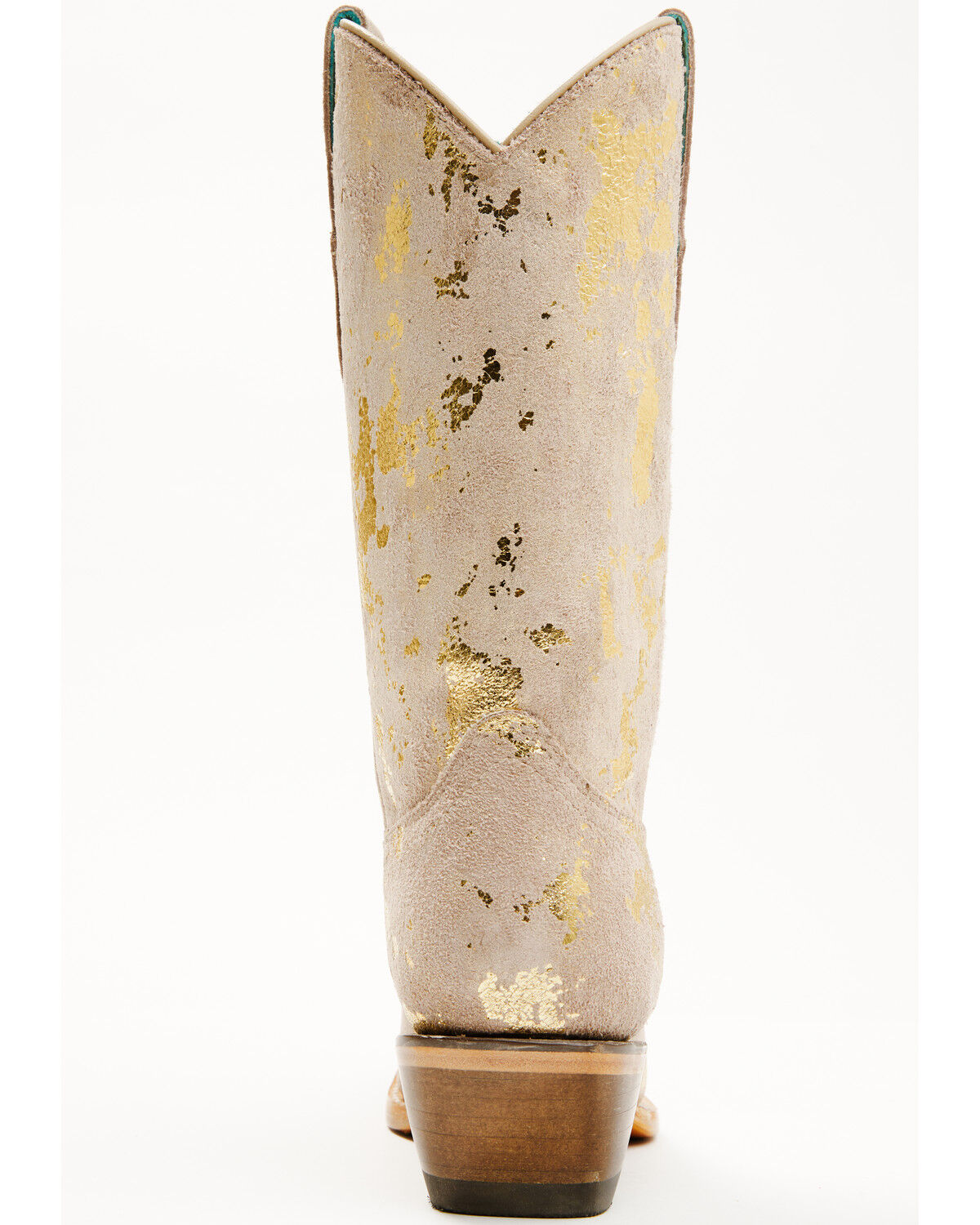 Image #5 - Corral Girls' Golden Touches Suede Western Boots - Snip Toe, Gold, hi-res