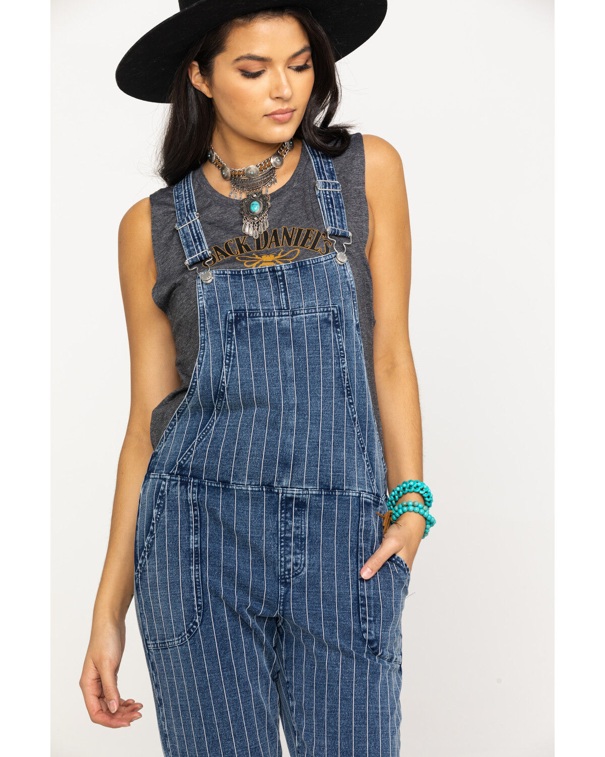 knit denim overalls