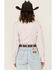 Image #5 - Cowboygirl by Jenna Paulette Women's Solid Long Sleeve Pearl Snap Western Shirt, Lavender, hi-res