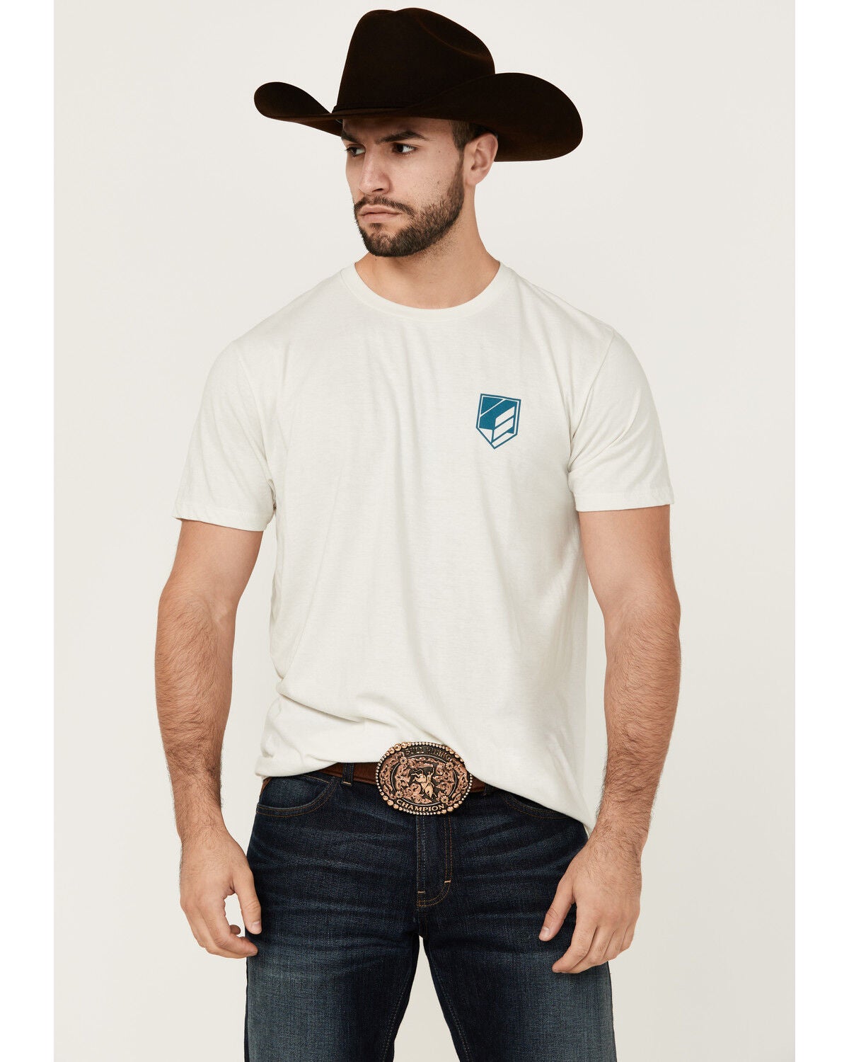RANK 45&reg; Men's 8 Seconds Cowboy Short Sleeve Graphic T-Shirt, Ivory, hi-res