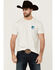 Image #1 - RANK 45® Men's 8 Seconds Cowboy Short Sleeve Graphic T-Shirt, Ivory, hi-res