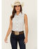 Image #1 - Ariat Women's Billie Jean Floral Striped Sleeveless Button-Down Western Shirt, Blue, hi-res