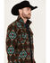 Image #2 - Powder River Outfitters by Panhandle Men's Wool Multicolor Zip Snap Jacket, Dark Brown, hi-res