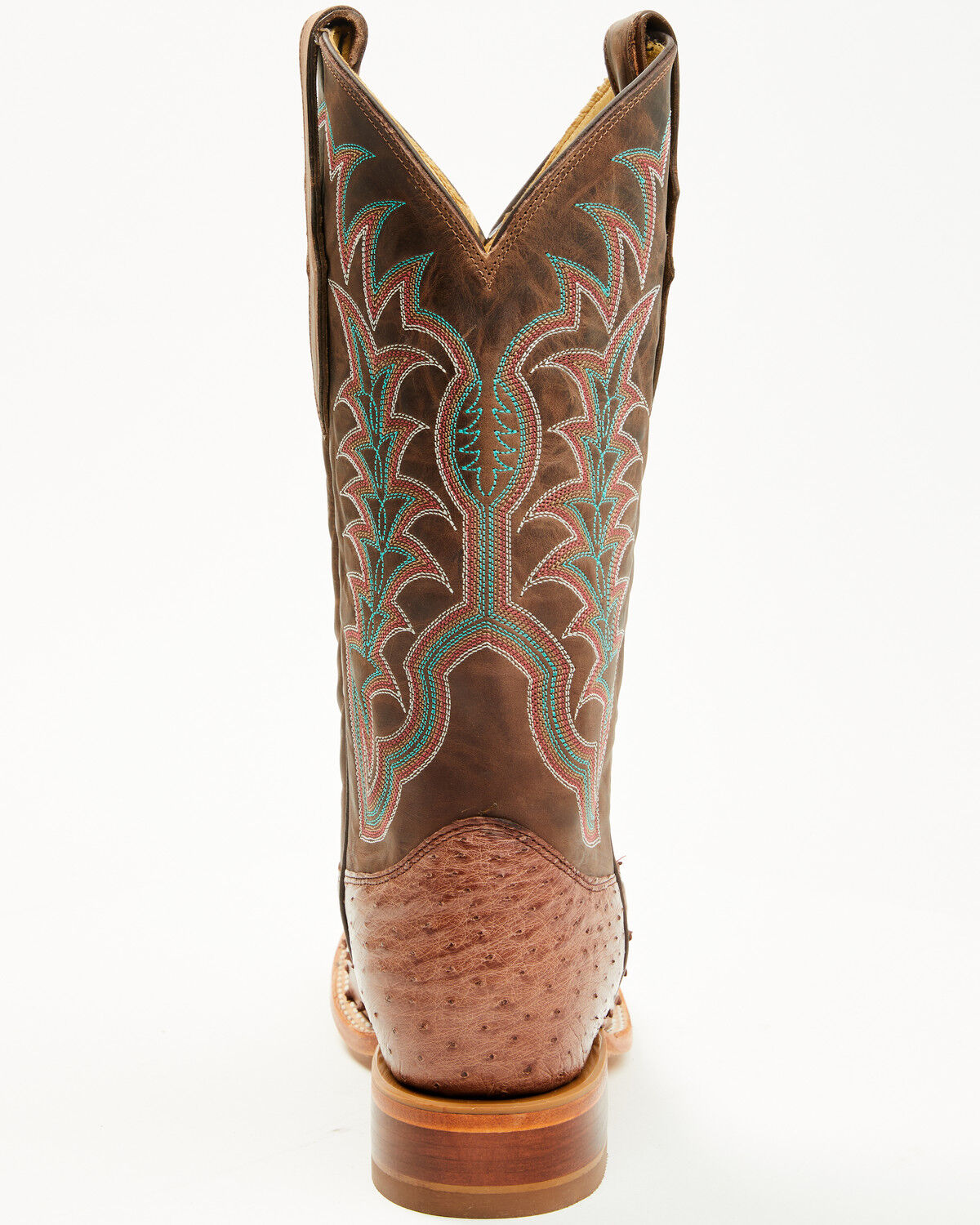 Image #5 - Justin Men's Chisolm Exotic Ostrich Western Boots - Broad Square Toe, Brown, hi-res