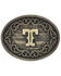 Montana Silversmiths Filigree Initial T Belt Buckle, Bronze, hi-res