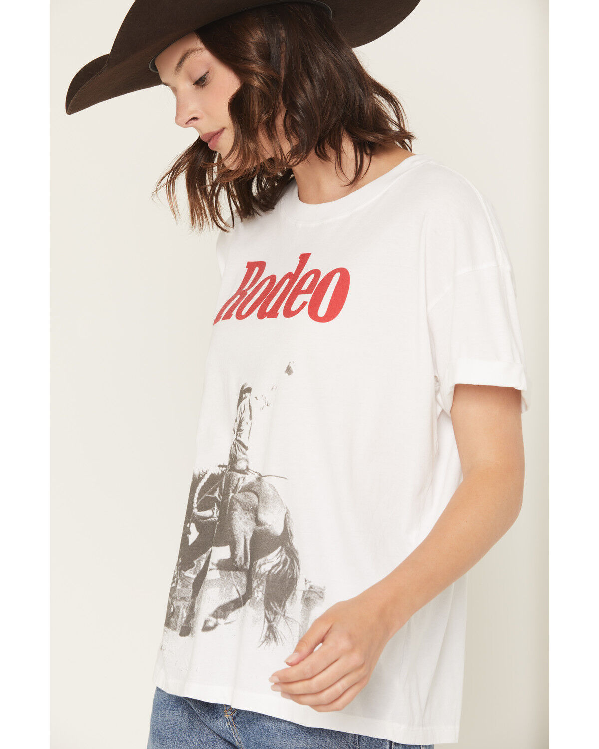 Image #2 - Girl Dangerous Women's Rodeo Horse Short Sleeve Graphic Tee, White, hi-res