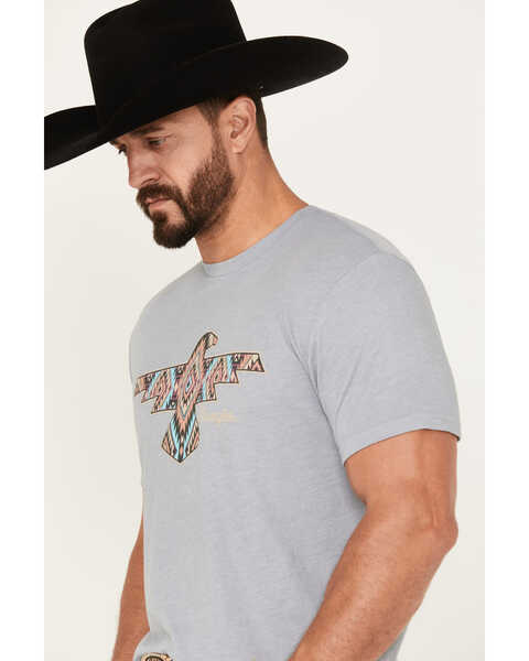Image #2 - Wrangler Men's Southwestern Print Eagle Short Sleeve Graphic T-Shirt, Blue, hi-res
