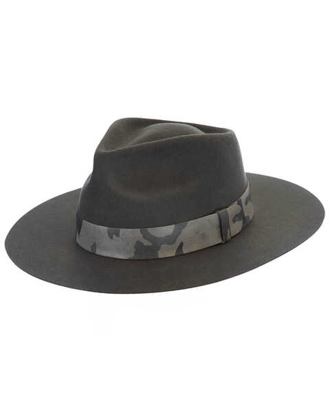 Black Creek Men's Crushable Western Wool Felt Hat , Grey, hi-res