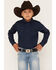 Image #1 - Gibson Trading Co Boys' Solid Long Sleeve Snap Western Shirt, Midnight Blue, hi-res