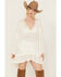 Image #2 - Free People Women's Tamasi Ruffle Hem Long Sleeve Mini Dress , Ivory, hi-res